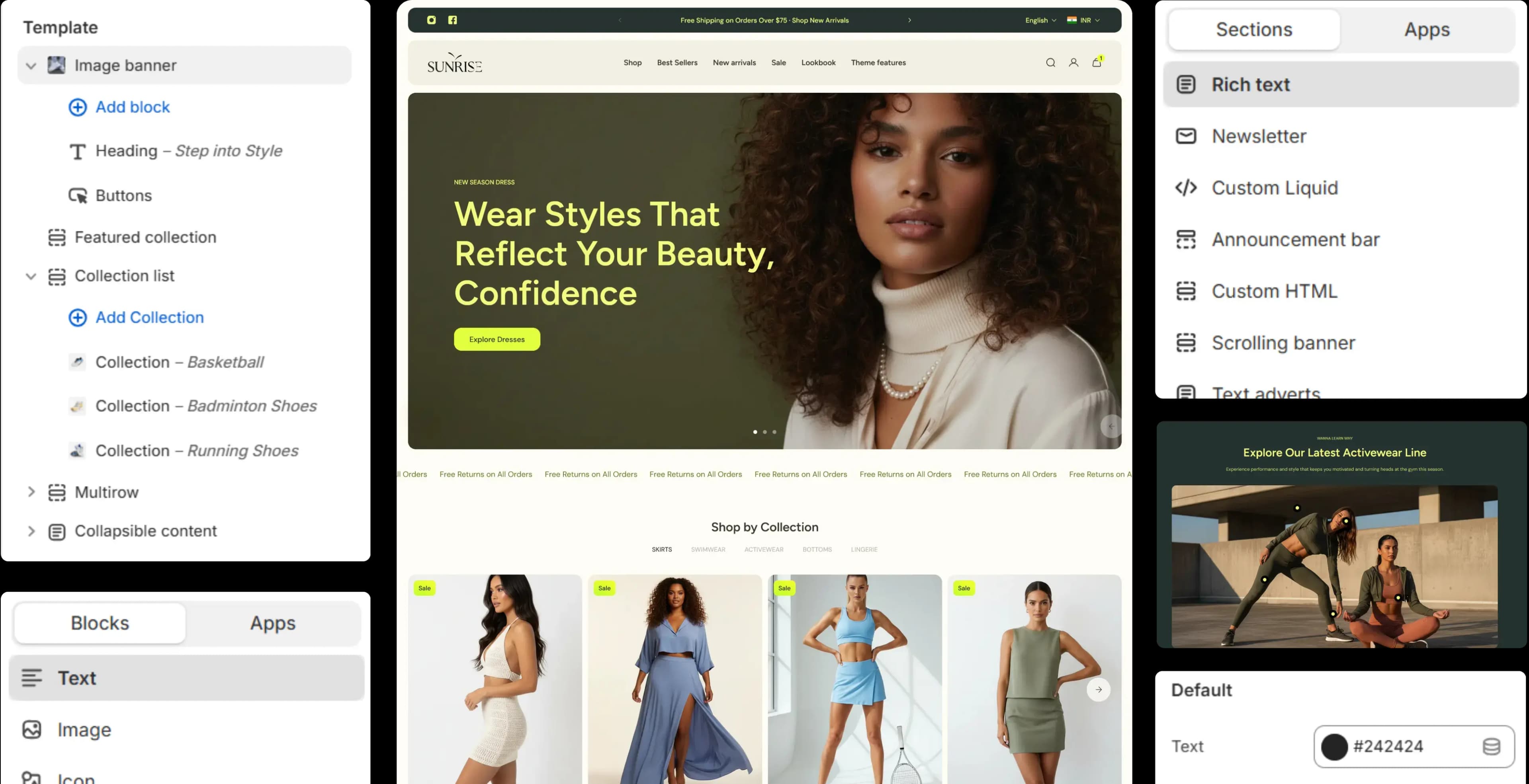 Shoptimity theme editor preview