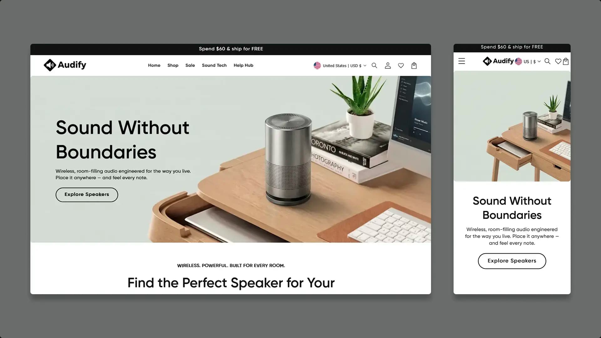 Audify — a premium Shoptimity theme for tech & audio stores