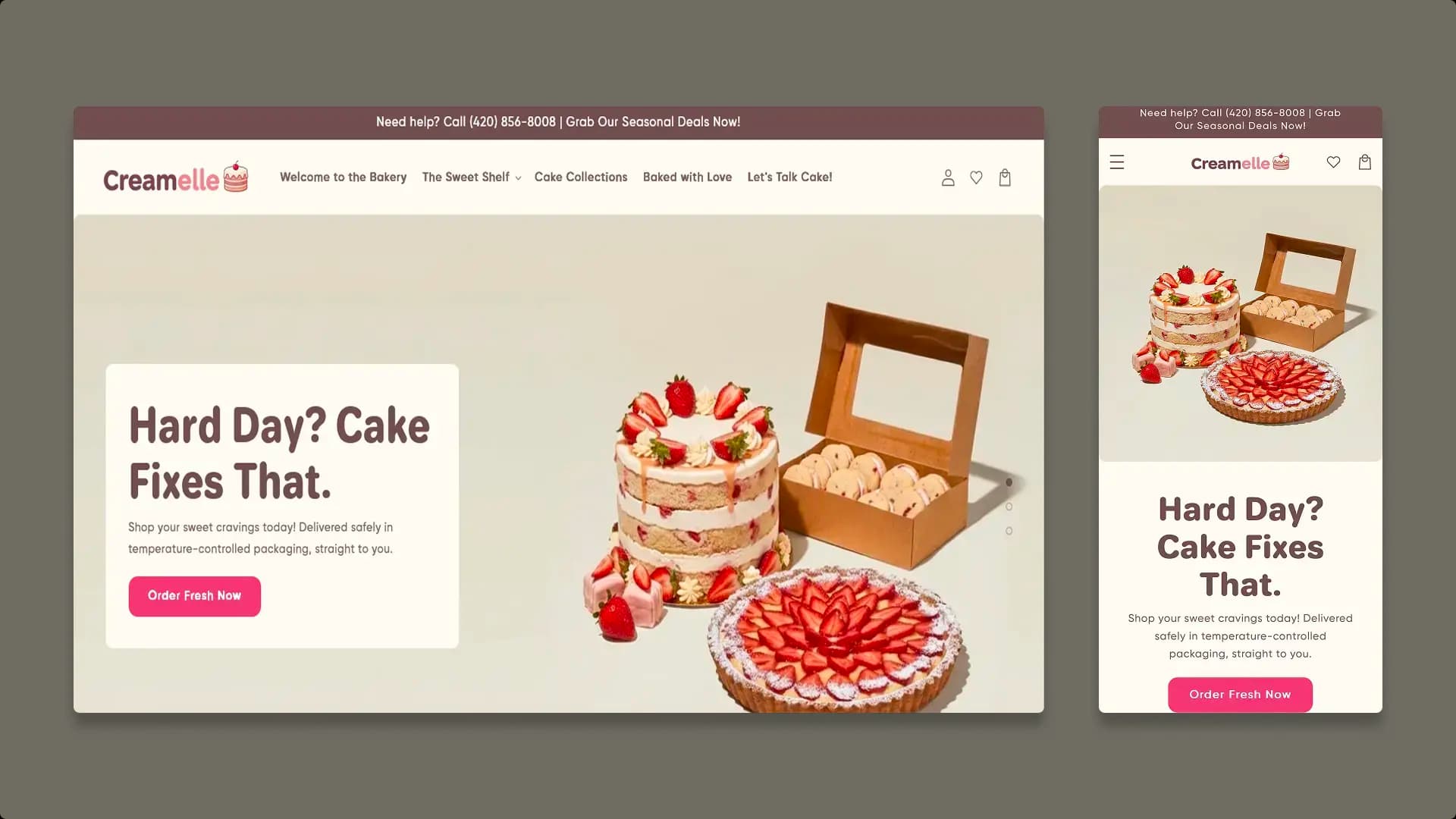 Creamelle — a premium Shoptimity theme for food & bakery stores