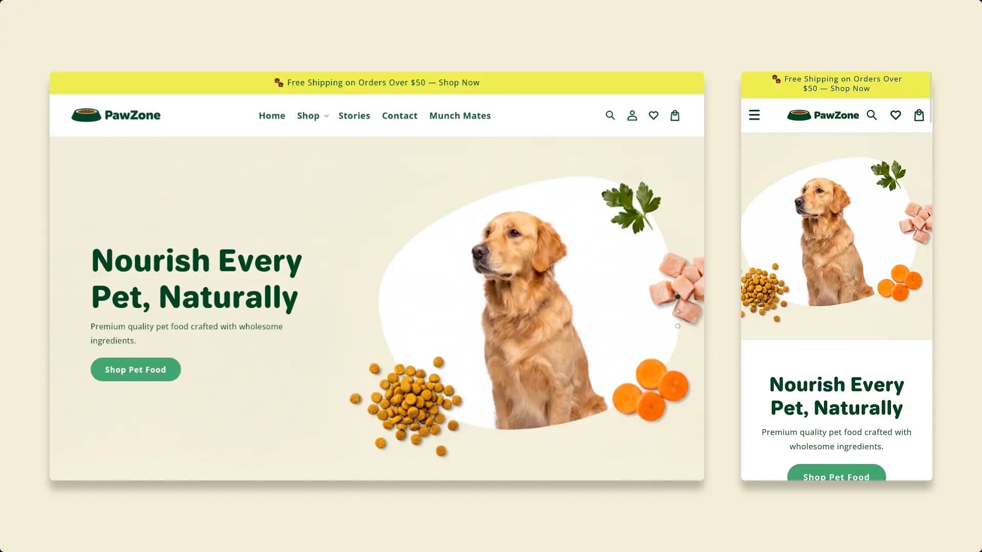 Pawzone — a premium Shoptimity theme for pets & supplies stores